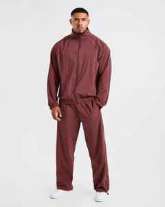 Chaqueta Deportiva X Sports City para Hombre, Color Borgoña, Cuello Alto con Cierre, Manga Larga, Color Sólido, Casual, Transpirable, 2 en 1, Peso Medio - Product Image 3