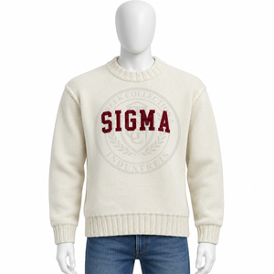 Sudadera de Mujer con Cuello Redondo, 100% Algodón, Felpa, Bordado de la Colección Griega Sigma, para Invierno - Product Image 2