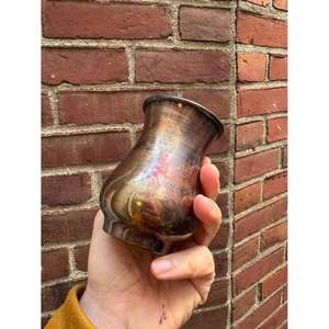 แก้วทองแดงโบราณ ด้ามจับทองเหลือง ช้อนเคลือบแลคเกอร์ แก้วเบียร์แฟนซีแบบใช้ซ้ำได้ 500 มล. เก็บความร้อน ฉนวนกันความร้อน สแตนเลส ป้องกันการรั่วซึม - Product Image 4