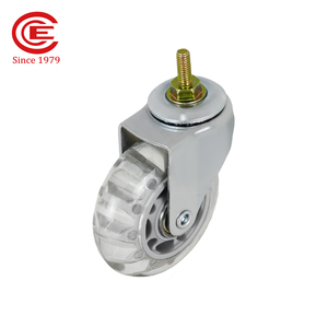 Roulettes pivotantes en PVC de 2,8 pouces avec tige filetée M6 pour meubles, chariots et rayonnages métalliques - Product Image 5