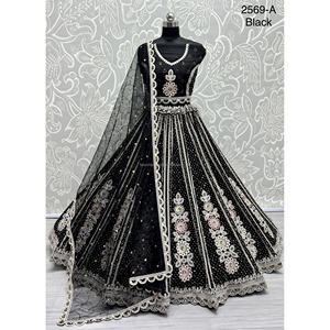 Collections de robes de mariée indiennes Fabzone FZBELLA en velours avec travail Zarkhan pour les mariées - Product Image 5