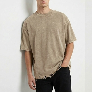 T-shirt décontracté pour homme en coton lourd 230g, respirant, écologique, coupe ample, délavé, pour tous les jours - Product Image 2