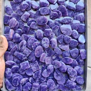 Lepidolite Naturelle Violette Taille Ovale Pierre Précieuse Certifiée GTC 30-60mm 5-15g Polie pour Fabrication de Bijoux Bague Pendentif Vente en Gros - Product Image 3