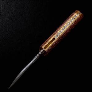 Cuchillo Plegable EDC de Acero de Damasco Hecho a Mano al por Mayor con Mango de Micarta para Supervivencia y Camping, OEM/ODM, Cuchillo Plegable de Caza Más Vendido - Product Image 5