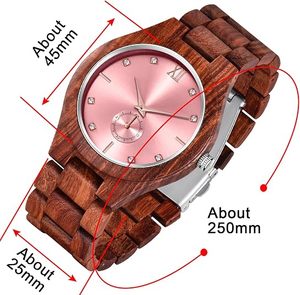 Reloj de Madera con Cuarzo y Acabado Dorado Antiguo, con Esfera de Cristal con Escala Mixta, para Bodas y Navidad - Product Image 3