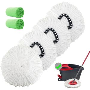 Confezione da 4 ricariche in microfibra per mocio rotante, testine di ricambio sicure per pavimenti duri con 2 microfibre extra incluse - Product Image 2