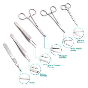 Stainless Steel Suture Training Kit for Medical Students with 17 Pre-Cut Wounds Pads <b>Tools</b> & <b>Thread</b> (CE Certified) By Dentavex - Product Image 6