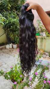 Cheveux humains Remy naturels bruts 12A, bouclés en vagues profondes, alignés sur les cuticules, non traités, provenant du sud de l'Inde, tissage de cheveux humains de Chennai - Product Image 3