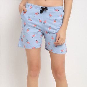 2026 Women's Floral Print Casual Shorts Elastic Waist <b>Drawstring</b> Cotton Breathable Plus Size Summer Loungewear Wholesale Custom - Product Image 1