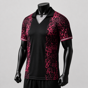 Maillot de football personnalisé pour homme, noir et rose, sublimation, uniforme d'équipe, fabricant de vêtements de sport OEM ODM, marque privée - Product Image 3