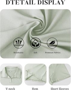 Polo à manches courtes pour femme, couleur unie, respirant, tricoté, décontracté, sportif - Product Image 6