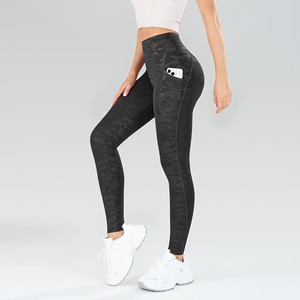 Leggings de sport taille haute sans couture, effet froncé fessier, pour yoga, gym, fitness et course à pied, personnalisables - Product Image 1