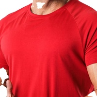 Erkekler için kırmızı T Shirt spor eğitimi egzersiz kısa kollu Tee gömlek nefes % 94% pamuk % 6% elastan kısa kollu T Shirt Mens