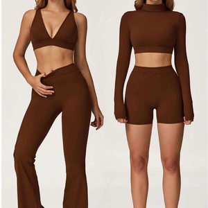 Conjunto Deportivo de 2 Piezas para Mujer, Transpirable, Ecológico, Fabricado en Fábrica, Leggings y Bra para Gimnasio, Yoga, Deporte - Product Image 1