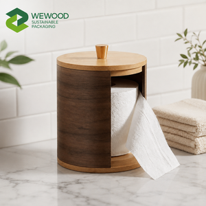 Boîte à mouchoirs en bois naturel avec couvercle coulissant – Porte-mouchoirs en bois massif écologique pour salle de bain, chambre à coucher, salon et - Product Image 4