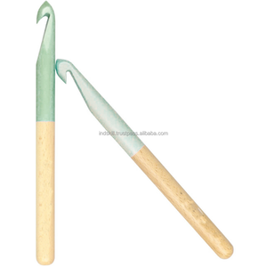 Juego de agujas de gancho de ganchillo con mango multicolor profesional de su marca, agujas de tejer hechas a mano de madera para principiantes - Product Image 5
