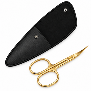 Tijeras para Cutículas de Acero Inoxidable Premium con Hoja Curva y Estuche de Cuero Negro para un Cuidado Preciso de las Uñas - Product Image 4