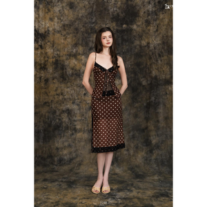 Ensemble tendance deux pièces pour femme : caraco rembourré en maille et jupe midi à bordure dentelle ET3208 – Vente en gros fabricant pour l'exportation - Product Image 1