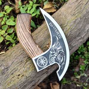 Couteau à pizza professionnel fait main en acier à haute teneur en carbone, manche en bois, étui en cuir, qualité supérieure THEWIZ CRAFTS, garantie de 3 ans - Product Image 1