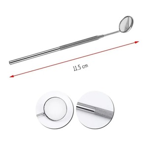 BAFA SURGICAL INSTRUMENTS Espejos bucales dentales de doble cara de acero inoxidable plateado, autoclavables, con agarre ergonómico para pestañas - Product Image 3