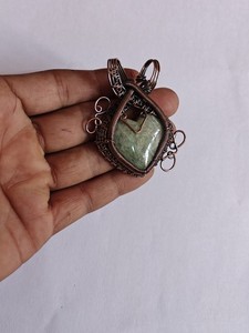 Handmade Wire Wrapped Crystal Pendant Necklace Natural Stone <b>Copper</b> Jewelry Vintage Charm for Women - Product Image 4
