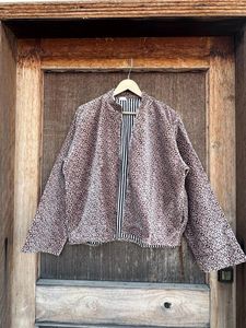 Veste bomber en velours à imprimé léopard, robe kimono pour femme, fabriquée à la main en Inde - Product Image 2