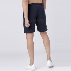 Pantalones Cortos Bermuda de Algodón Azul Marino Sólido para Hombre, con Logotipo Frontal, Cintura con Cordón, Estilo Casual, Secado Rápido y Ecológicos - Product Image 5
