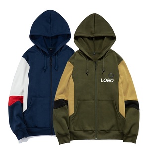 เสื้อสเวตเชิ้ตมีฮู้ดซิปหน้าสีเขียวมะกอกสำหรับผู้ชาย แขนเสื้อแบบแร็กแลน ผ้าฟลีซ สวมใส่สบายๆ ในฤดูใบไม้ร่วง - Product Image 5