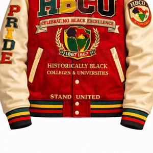 Chaqueta ligera para hombre estilo HBCU, cómoda y personalizada, chaqueta universitaria, chaqueta de colegio, chaqueta varsity hecha a medida. - Product Image 2