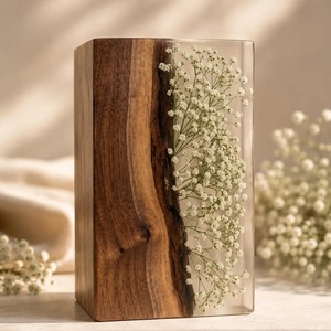 Dried Flower Resin American Eco-Friendly Cremation Urn Personalized Floral Wooden Memorial <b>for</b> Human Pet Baby <b>Ashes</b> Sympathy - Product Image 6