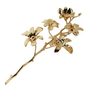 왕실 머리 난초 장미 하나의 꽃 봉오리와 인공 꽃 홈 웨딩 장식 금도금 장미 꽃 사랑의 상징