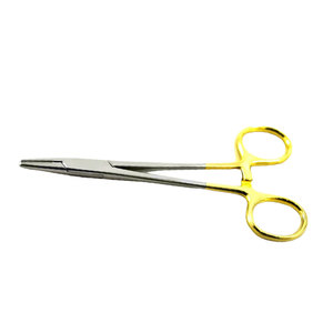Porte-aiguille chirurgical TC Mayo Hegar de qualité supérieure avec inserts en carbure de tungstène, poignées dorées, réutilisable - Product Image 3
