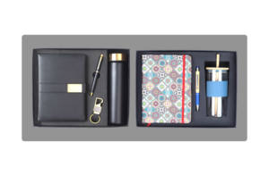 Juego de Regalo Corporativo de Lujo 3 en 1 de Cuero PU (Agenda, Llavero) Personalización con Grabado en Relieve, Impresión de Logotipo en Color Personalizado, Caja de Regalo - Product Image 3