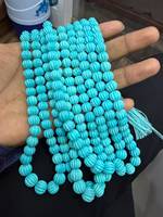 Perles de pierre naturelle Rondelle bleu ciel citrouille sculptées 6-10mm pour la fabrication de bijoux en gros 16 pouces