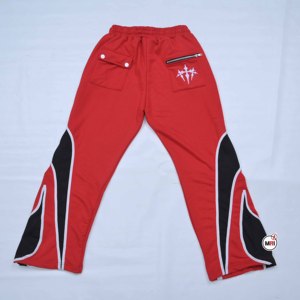 Pantalones de chándal de algodón negros para hombre, con cintura elástica y cordón, informales, de peso medio, para otoño, lisos, teñidos, de punto, precio mayorista - Product Image 2