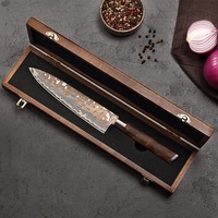 Couteau de cuisine utilitaire d'extérieur en cuivre à motif Damas avec manche ergonomique en résine pour pique-nique et préparation culinaire d'aventure