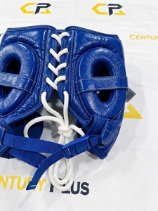 High Quality <b>Top</b> Selling Fly Boxing Head Guard Customized Logo Genuine Leather Hook & Loop <b>Lace</b>-Up For Muay Thai Martial Art - Product Image 5