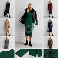 Robe moulante sans manches en maille côtelée pour femme, style moderne, longueur genou, lavable, en stock, prête à être expédiée, ODM OEM personnalisable