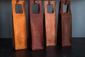 Porte-bouteille de vin portable, robuste, de luxe, en cuir véritable, avec bouton, classique, élégant, tendance, cadeau - Product Image 2