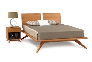 Modern Solid Wood <b>Platform</b> <b>Bed</b> with Angled Legs Custom Low Profile Hotel Bedroom Furniture - Product Image 4
