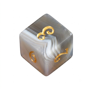High quality Stone D6 Dice Cube natural agate Gemstone <b>Crystal</b> D6 Dice Engraved dot Custom Dice Set Viking Wholesaler - Product Image 3