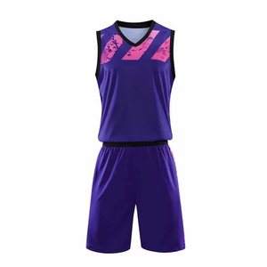Conjunto de Uniforme de Baloncesto Personalizado en Morado y Rosa, Jersey y Pantalones Cortos Sublimados para Equipos - Product Image 1