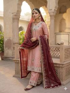 นำเสนอคอลเลคชั่นดีไซเนอร์ใหม่ ชุดเสื้อ-กระโปรงผ้าไหมปักลายหนักประดับเลื่อม พร้อมผ้าคลุมไหล่ ชุดเย็บสำเร็จพร้อมสวมใส่ - Product Image 2