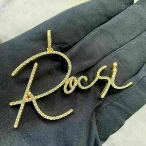 Colgante de Letra con Nombre Totalmente Cubierto de Diamantes VVS1 Moissanite, Colgante Hip Hop con Inicial, Plata de Ley 925, Colgante para Rapper - Product Image 1