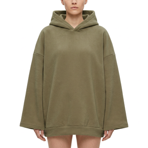 Hoodie à épaules tombantes et poignets ouverts pour femme, style streetwear, vente en gros, fournisseur en vrac - Product Image 2