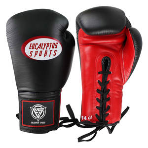 Guantes de boxeo con cordones de cuero PU de alta calidad personalizables con logotipo personalizado equipo de lucha moldeado a mano para artes marciales - Product Image 2