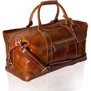 Premium Quality Real Buffalo Leather Travel Bags Handmade Water Resistance Eco Friendly European Style Travelling Bags Latest - Product Image 2
