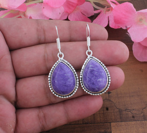 Wholesale Vintage Blue Lace Agate Gold Plated 925 <b>Sterling</b> <b>Silver</b> Drop Earrings High Quality Wedding Anniversary Engagement Gift - Product Image 1