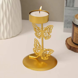 Portavelas con diseño de mariposa para Diwali, soporte decorativo para té, mesa de oficina en casa, centro de mesa, precio al por mayor - Product Image 1