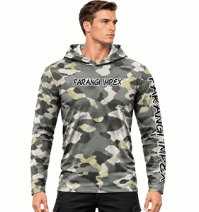 New Arrival Custom Green Digital Camo Hunting Hoodie <b>Shirt</b> for Men Custom Long Sleeve <b>Camouflage</b> Hunting Apparel Wholesale 2026 - Product Image 6